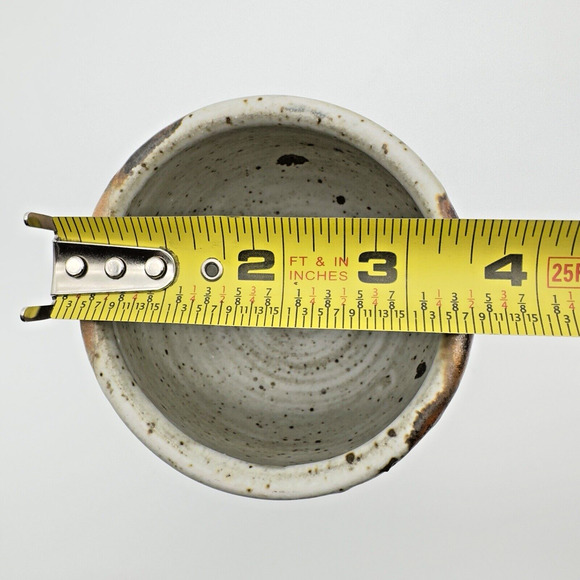 Studio Art Pottery Goblet Chalice Cup Textured Glazed Brown Gray Stoneware Wine - Picture 7 of 9